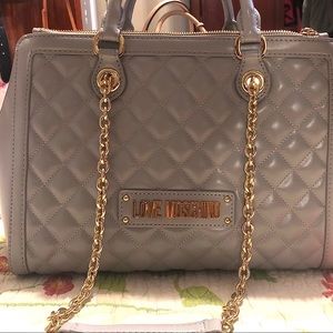 GRAY MOSCHINO HANDBAG